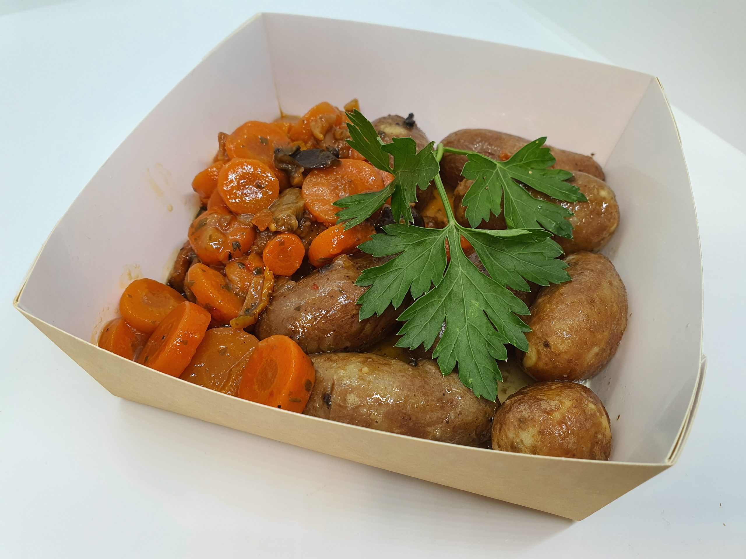 Pommes de terre ratte et légumes confits
