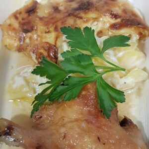 Fondant de poulet farci aux cèpes
