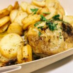 Fondant de poulet farci aux cèpes & Pommes de terre à la Sarladaise